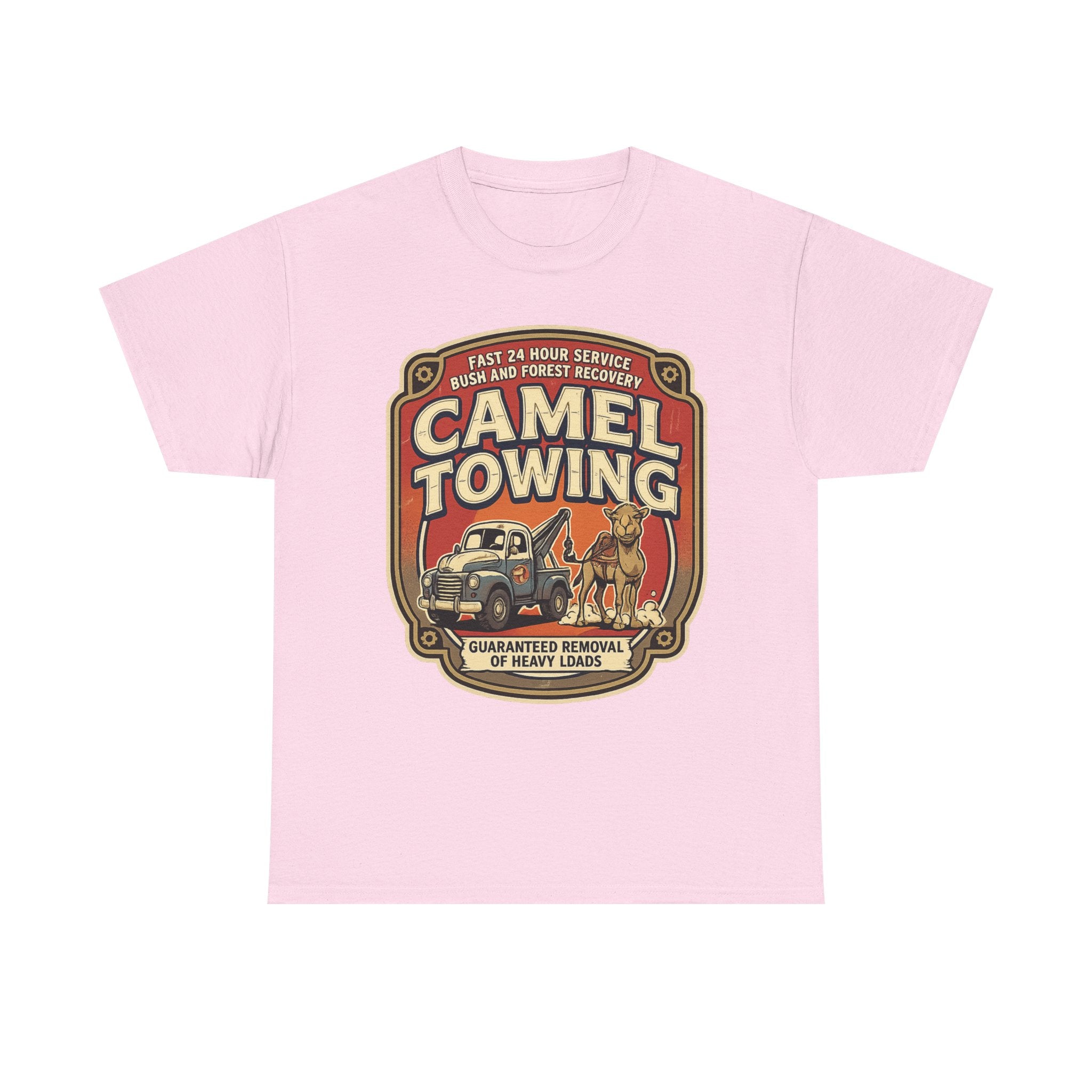 Camel Towing Tee — Vintage Desert Tow Truck Graphic T-Shirt