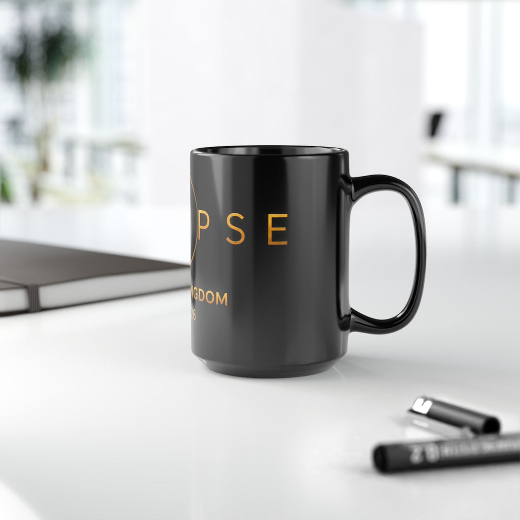 Eclipse 2026 Souvenir Mug — United Kingdom 12.08.26 Black Ceramic