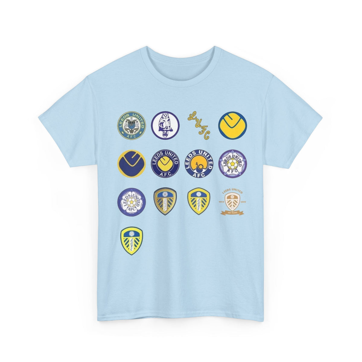 Leeds United Retro Crest Cotton T-Shirt — Vintage Football Club Emblem Tee