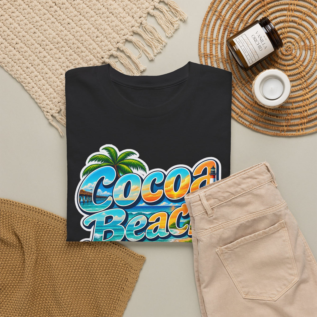 Cocoa Beach Florida Vintage Surf Cotton T-Shirt