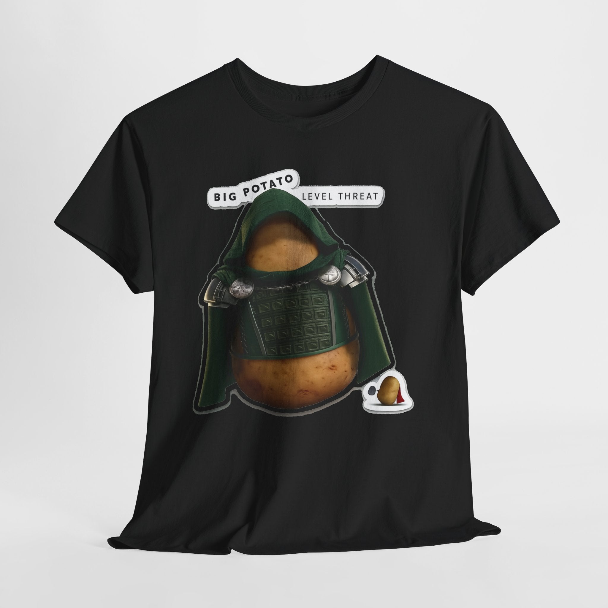Big Potato "Level Threat" Doom Tee — Funny Potato Soldier Graphic T-Shirt