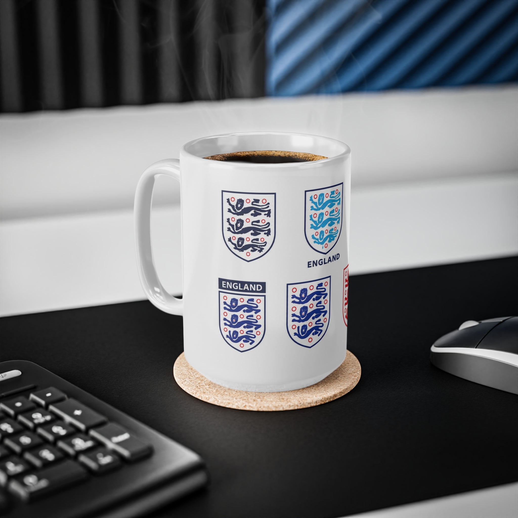 England Football Crest Mug — Ceramic Coffee Cup 11oz/15oz
