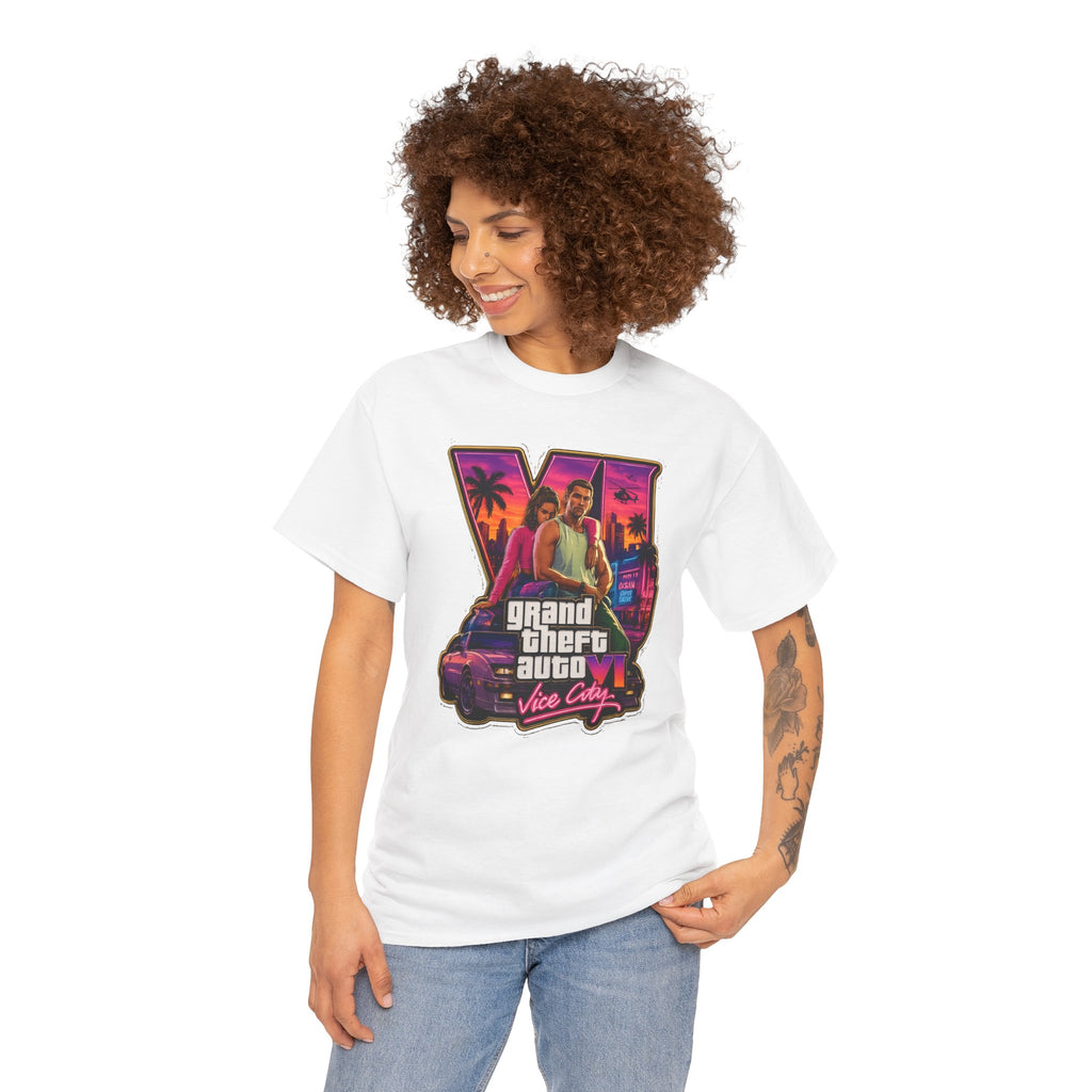 Grand Theft Auto Vice City Retro Logo Tee / Cotton T-Shirt