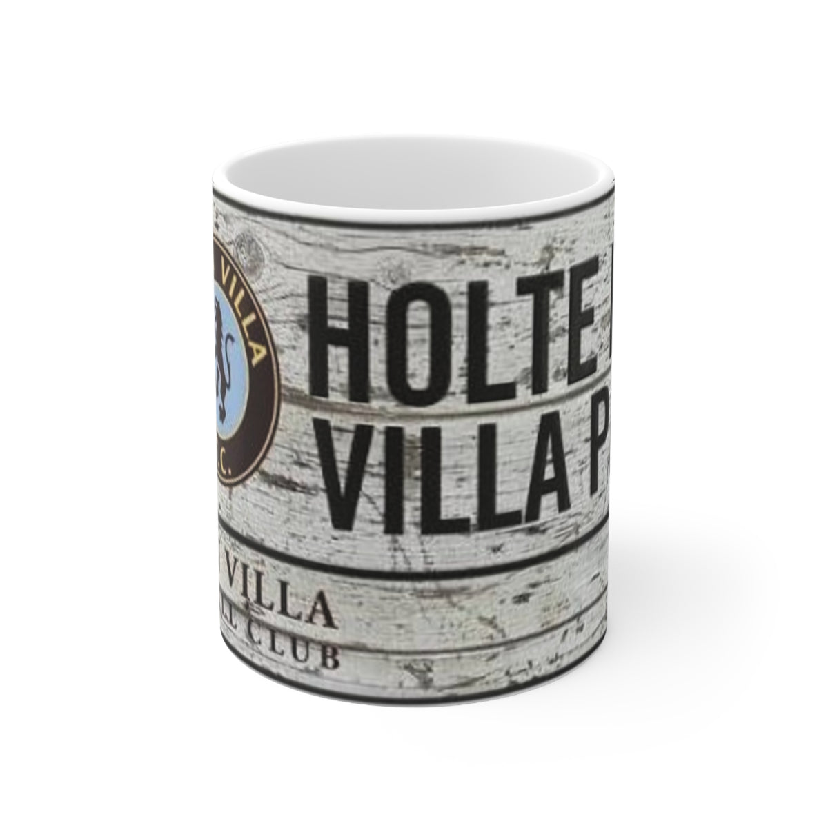 Aston Villa Holte End Retro Woodgrain Ceramic Mug — 11oz & 15oz