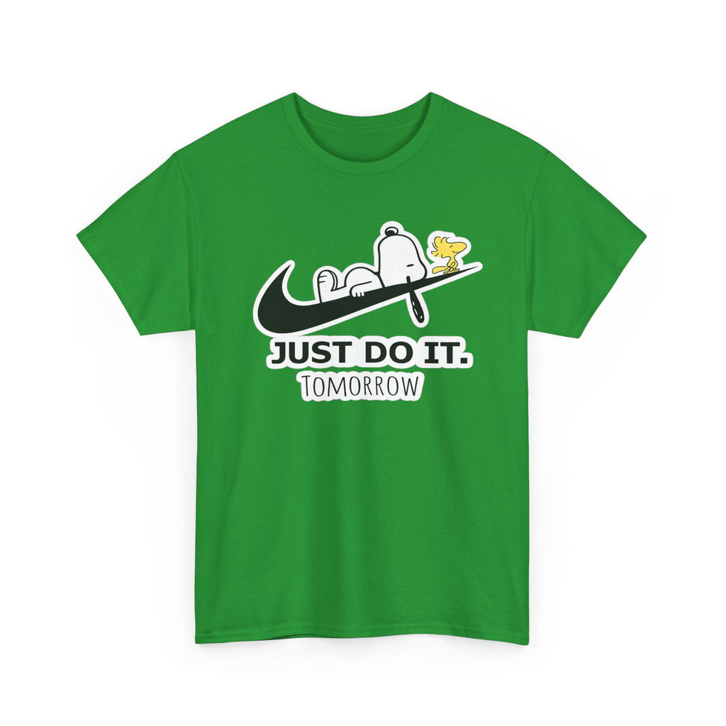 Snoopy "Just Do It Tomorrow" Graphic Cotton T-Shirt