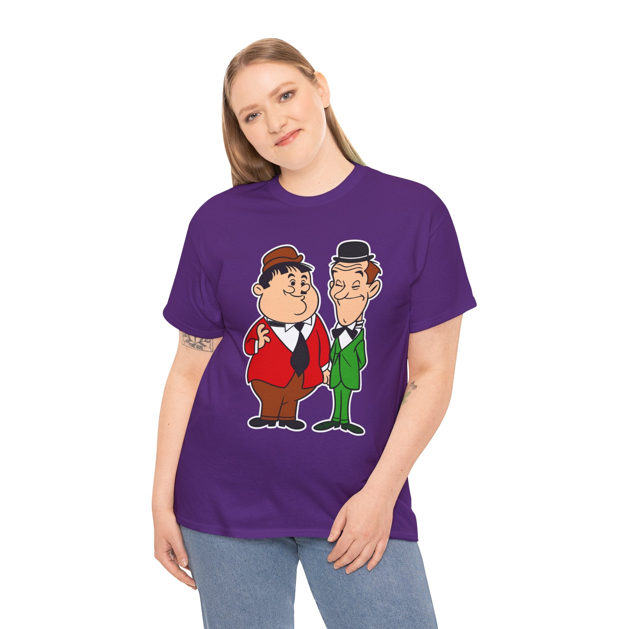 Comedy Duo Vintage Cartoon Cotton T-Shirt