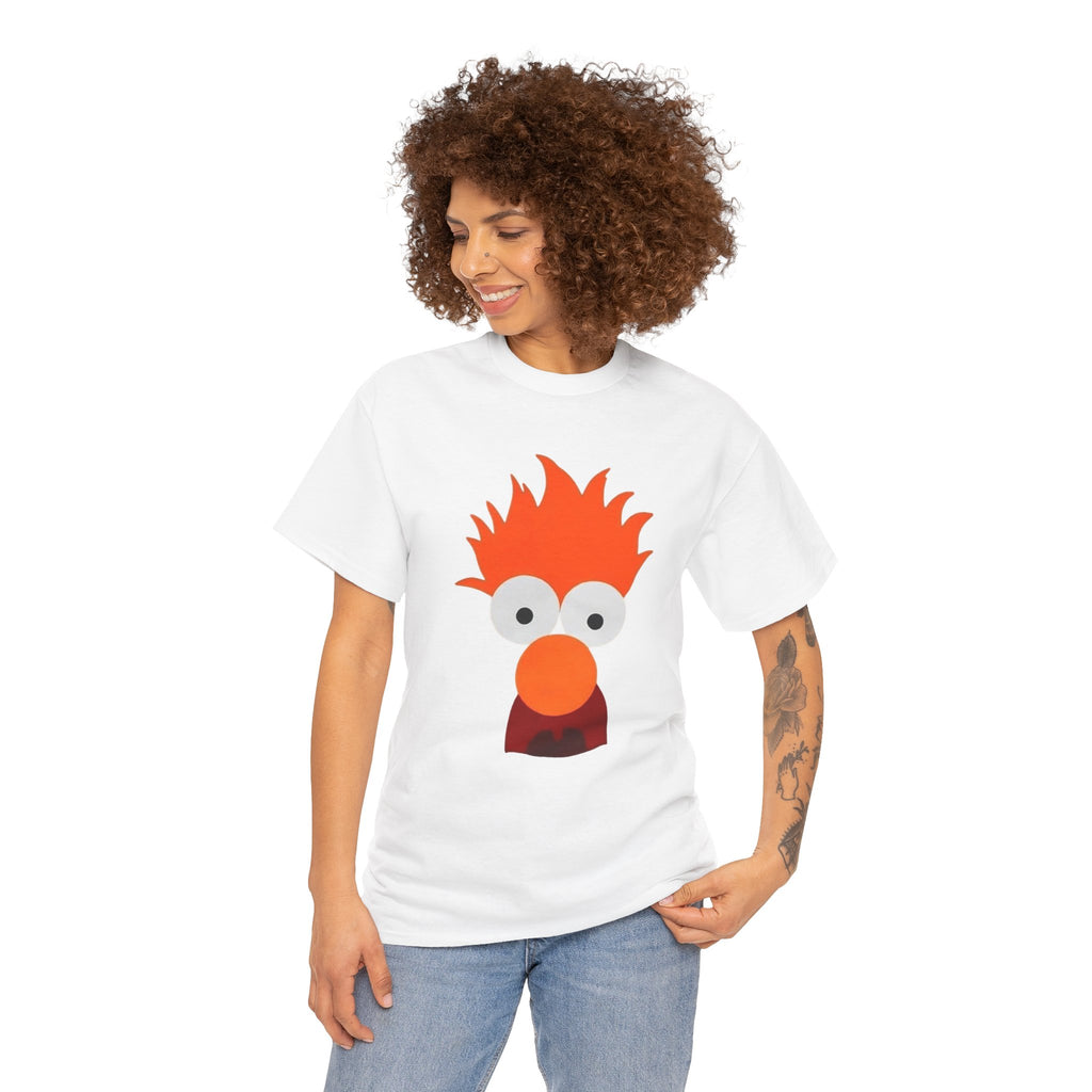 Beaker-Inspired Graphic Tee — Cute Orange Muppet Face T-Shirt