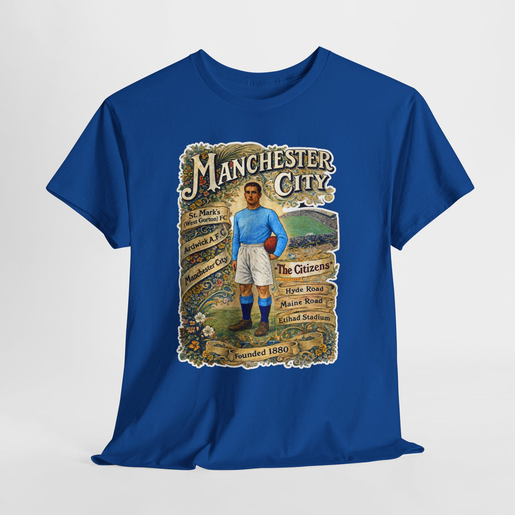 Manchester City Vintage Football Tee — Retro Soccer Graphic T-Shirt