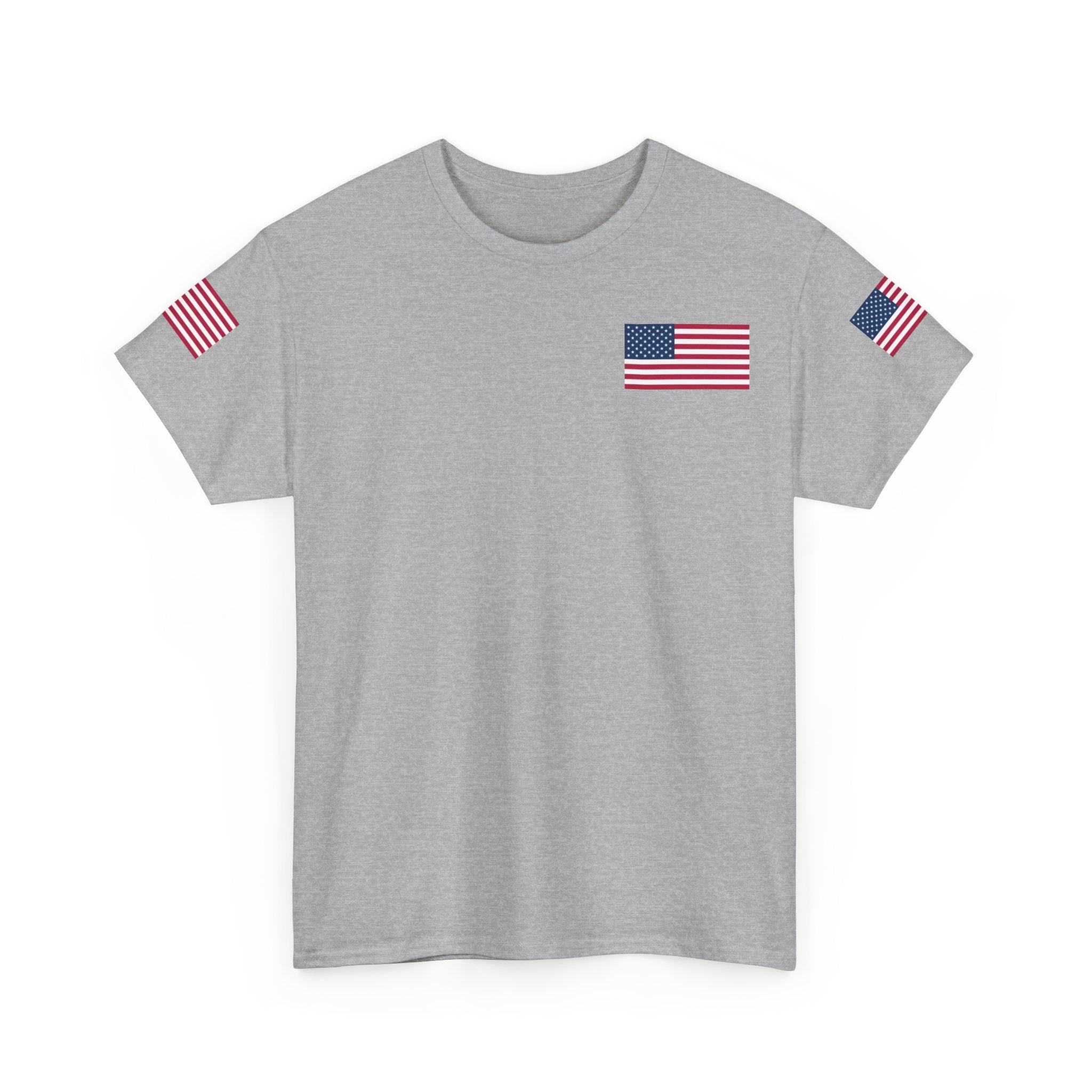 Team USA Flag T‑Shirt — Patriotic Navy Tee with Back Shield Logo