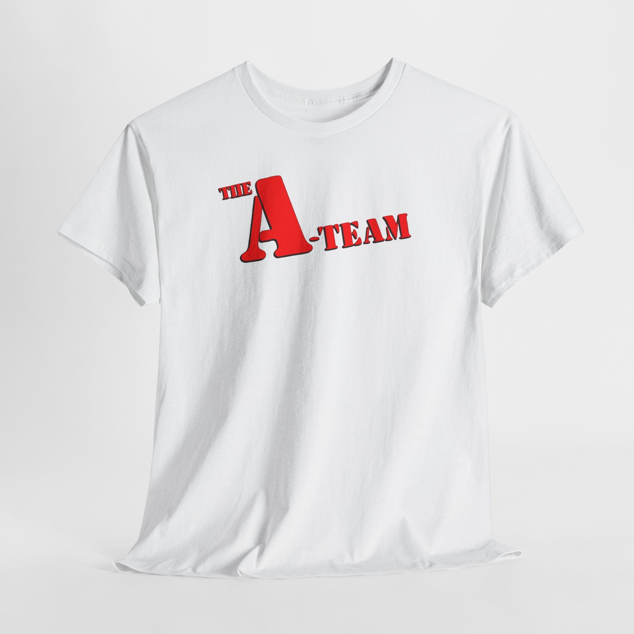 A-Team Graphic Tee — Retro Red Logo Vintage Crew T-Shirt