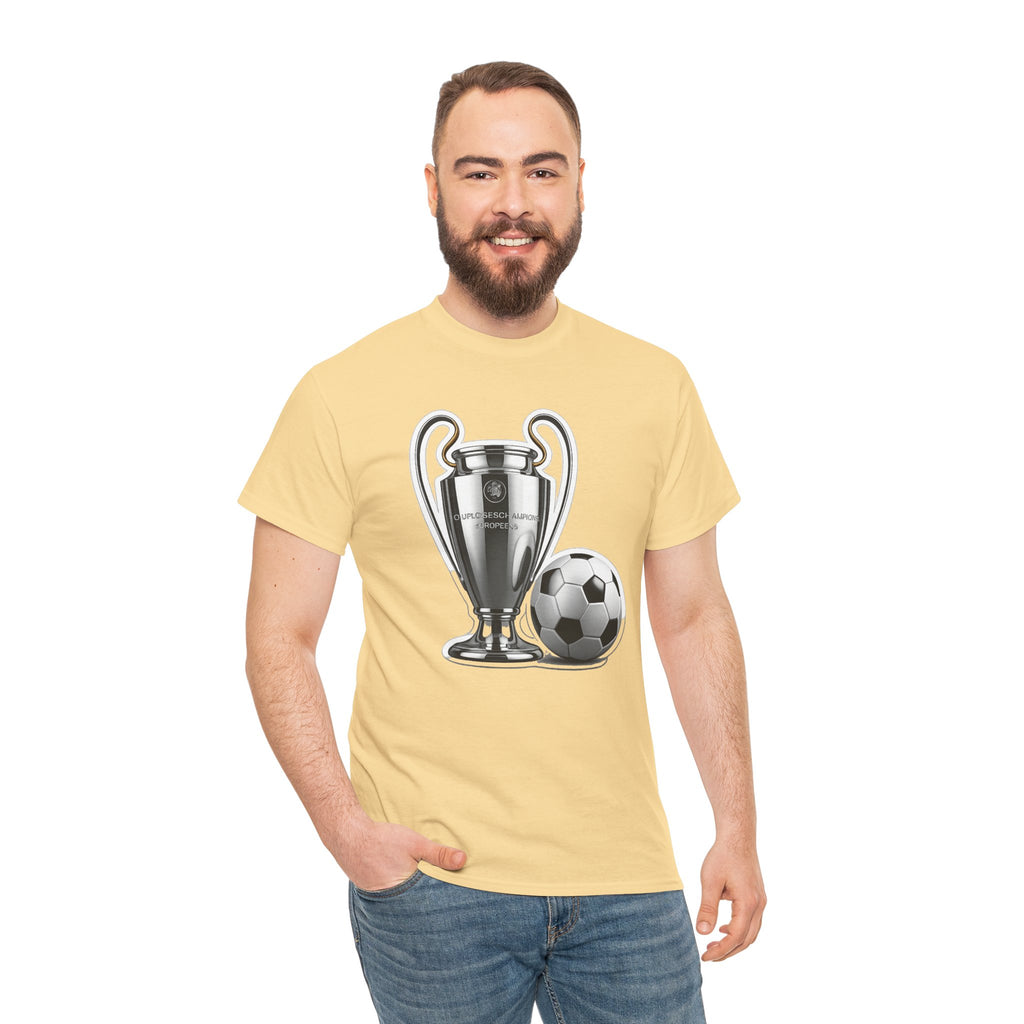 European Cup / Champions League Trophy & Ball Graphic Cotton T-Shirt