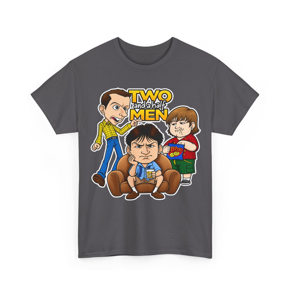 Two and a Half Men Inspired Cartoon Tee — Retro TV Comedy Graphic T-Shirt