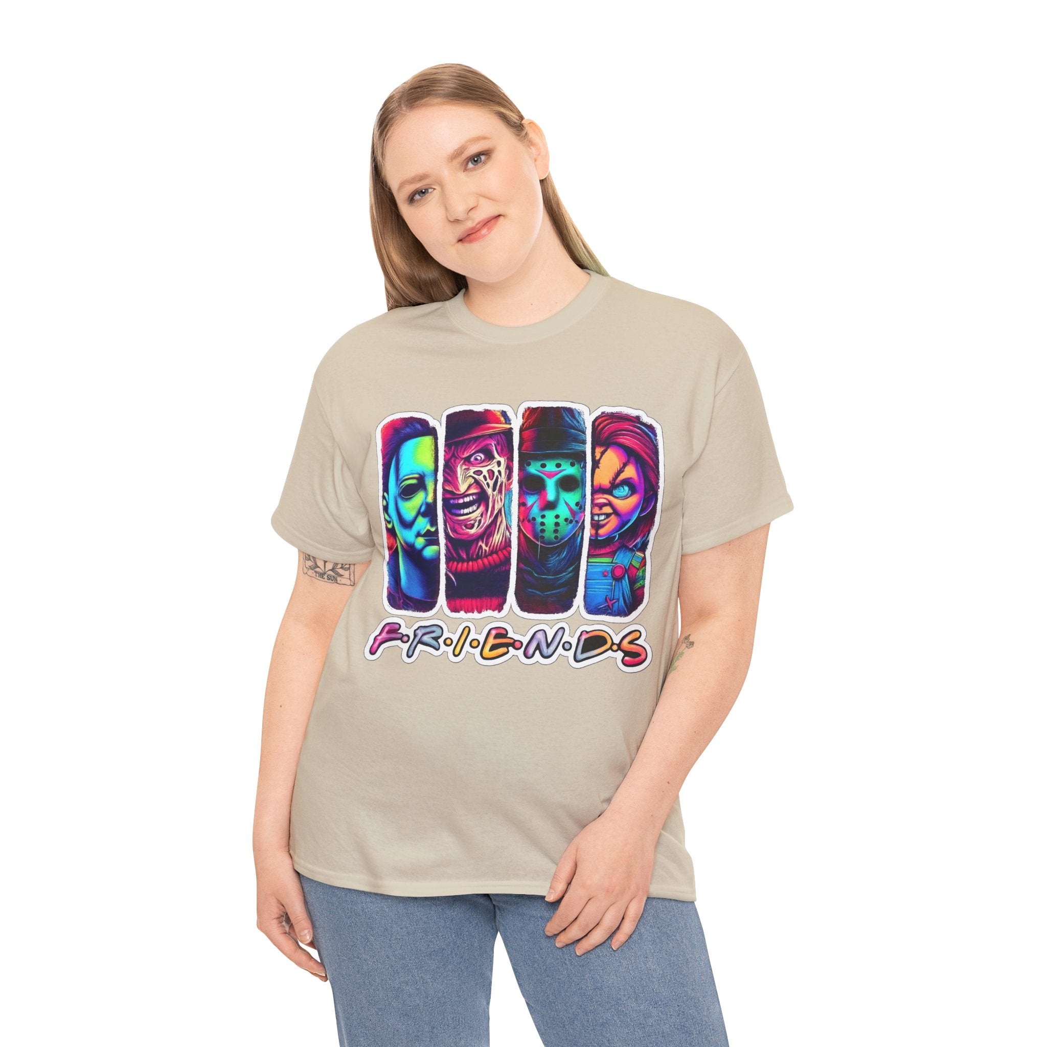 Halloween Horror Icons "Friends" T-Shirt — Neon Retro Slasher Tee
