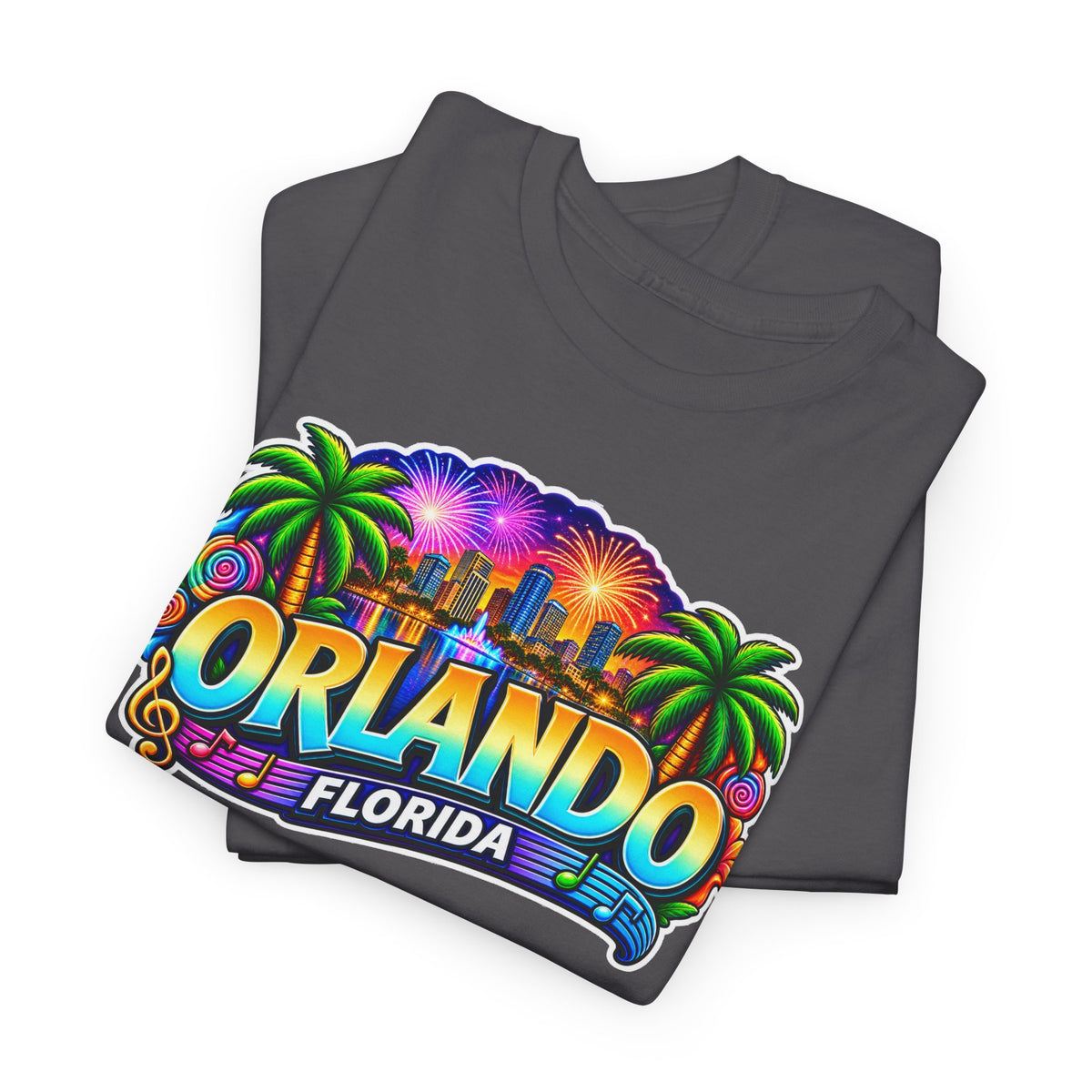 Orlando Florida Retro Sunset Palm Cotton T-Shirt