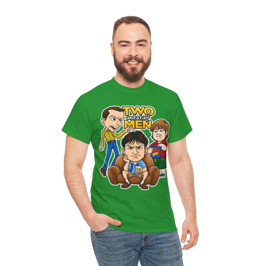 Two and a Half Men Inspired Cartoon Tee — Retro TV Comedy Graphic T-Shirt