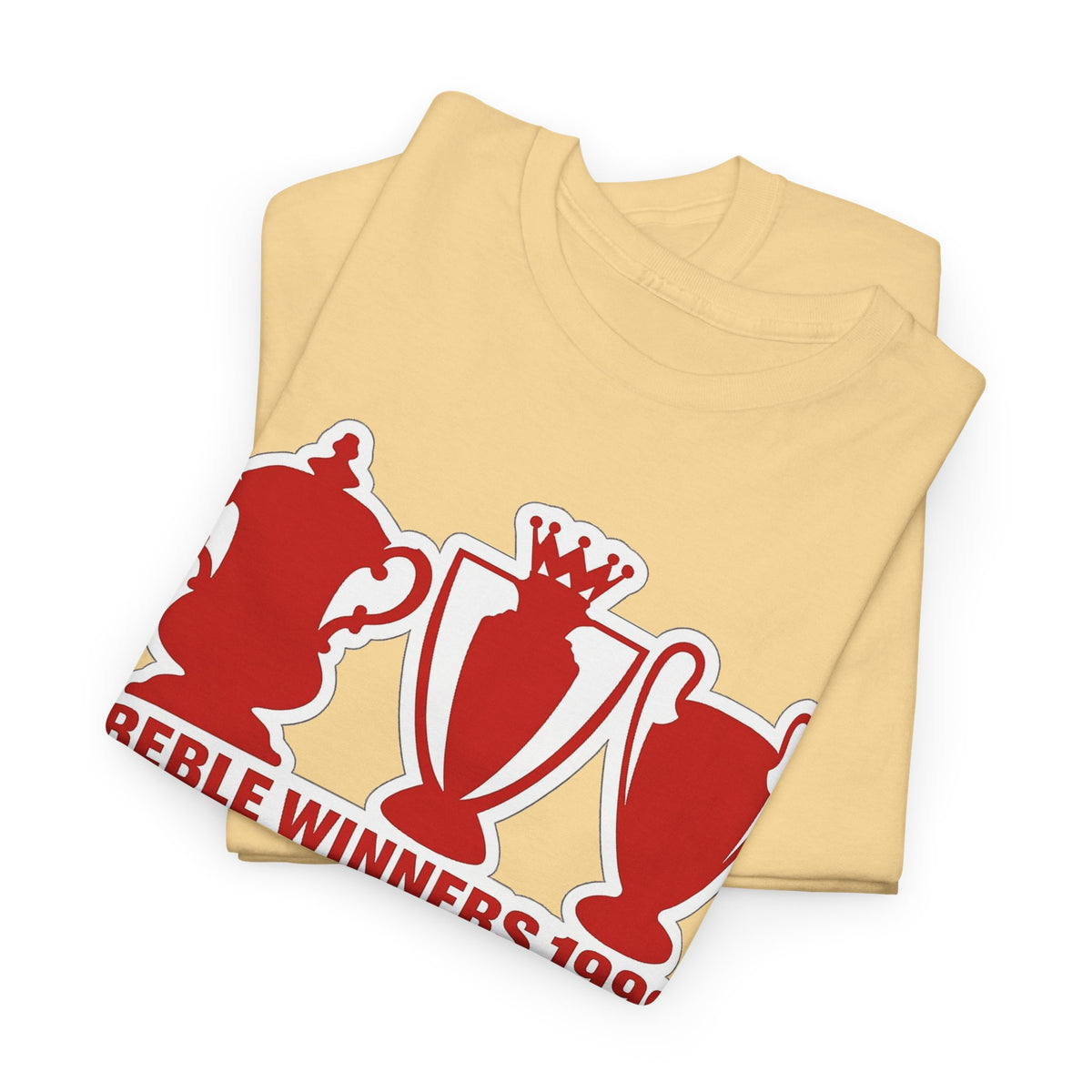 Manchester United Treble Winners 1999 Trophy Graphic Cotton T-Shirt