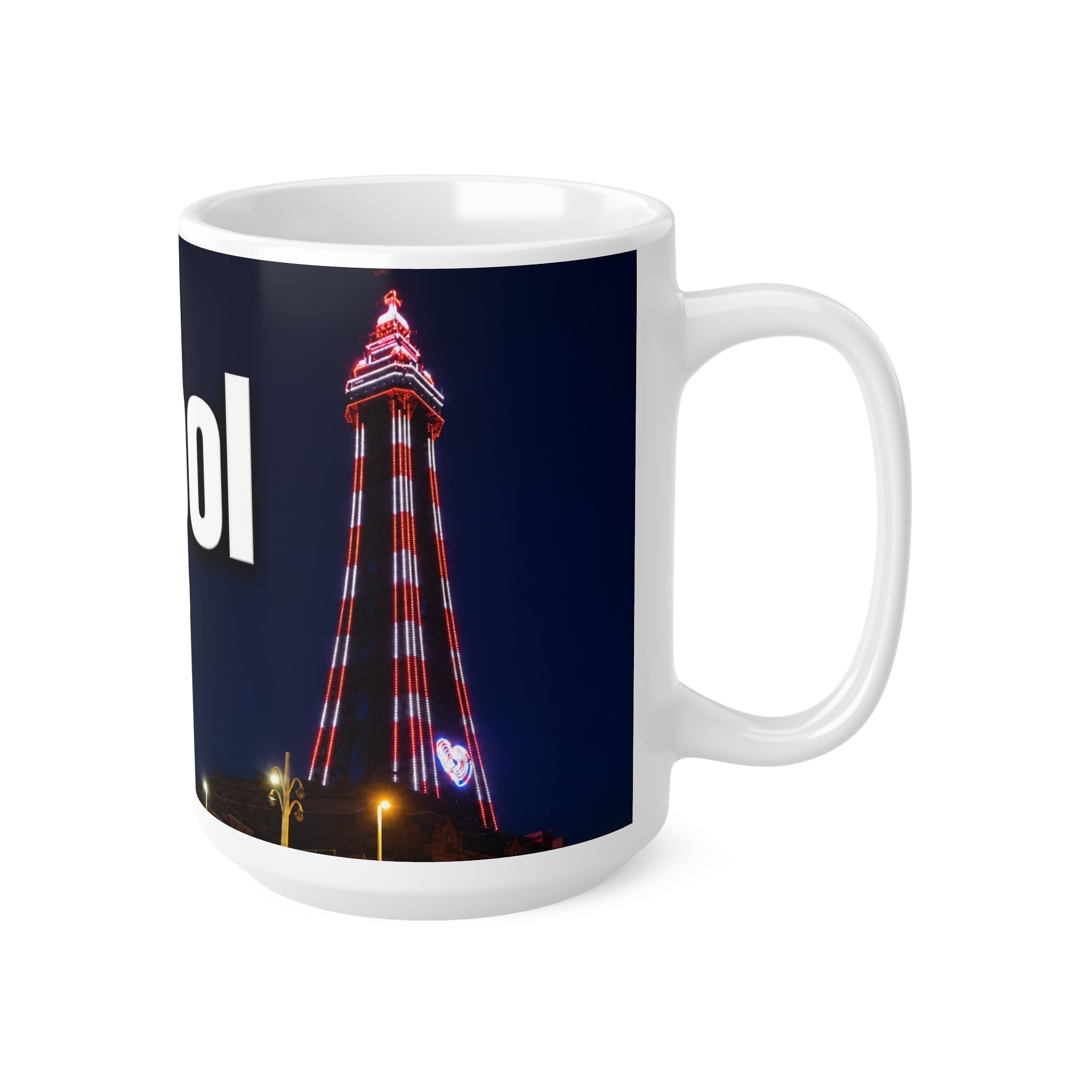 Blackpool Tower Night Skyline Ceramic Coffee Mug — 11oz & 15oz
