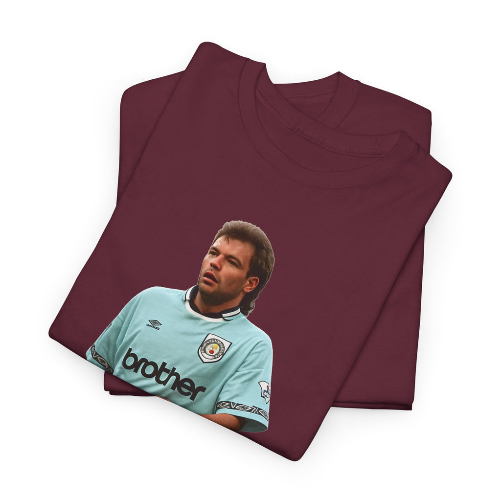 Uwe Rosler Manchester City Legend Graphic Tee - Retro Football Kit Print