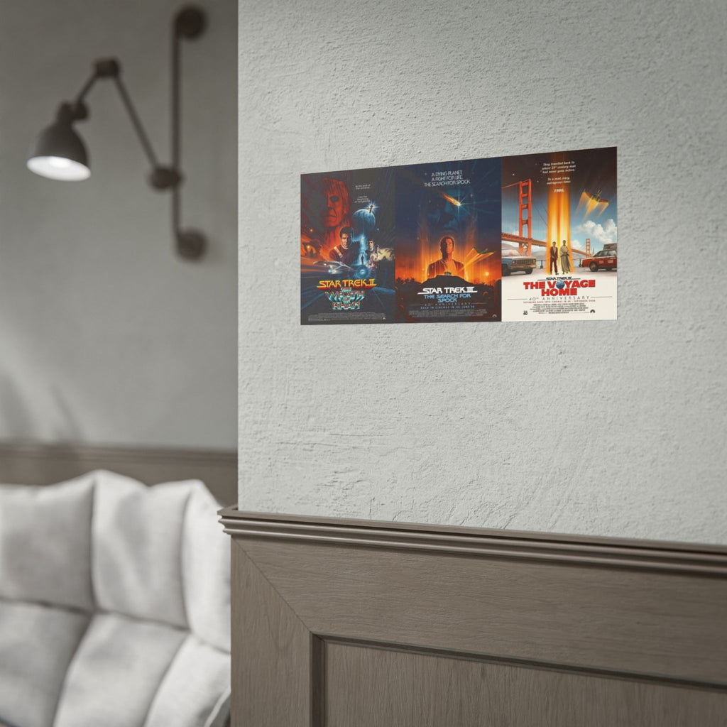 Star Trek Movie Poster Set — Rolled Collectible Prints (Wrath of Khan / Search for Spock / Voyage Home)