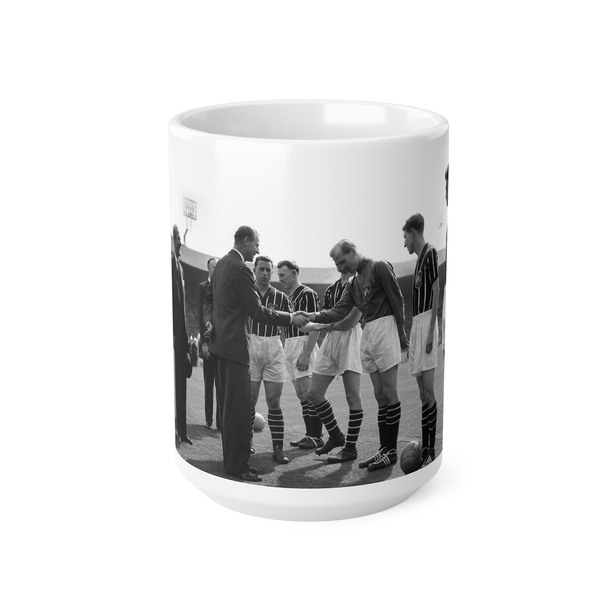 Manchester City 1956 FA Cup Final Team Photo Mug — Retro Black & White Football Ceramic Coffee Cup (11oz, 15oz)