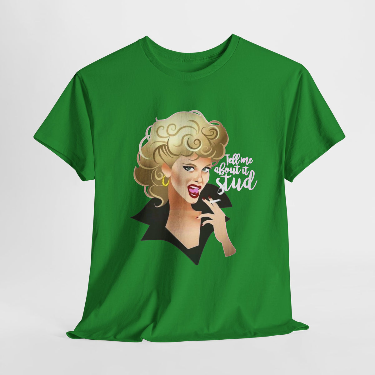 Retro Glam T‑Shirt — 'Tell Me About It, Stud' Vintage Pop Art Tee