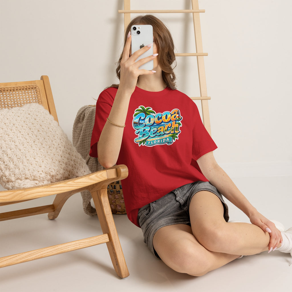 Cocoa Beach Florida Vintage Surf Cotton T-Shirt