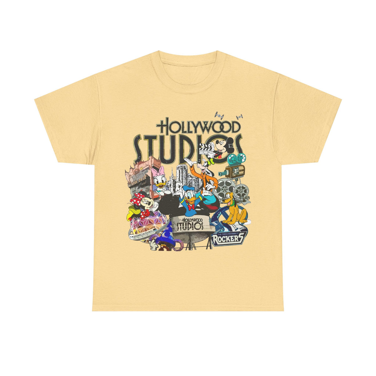 Hollywood Studios Collage T-Shirt — Vintage Theme Park Character Tee