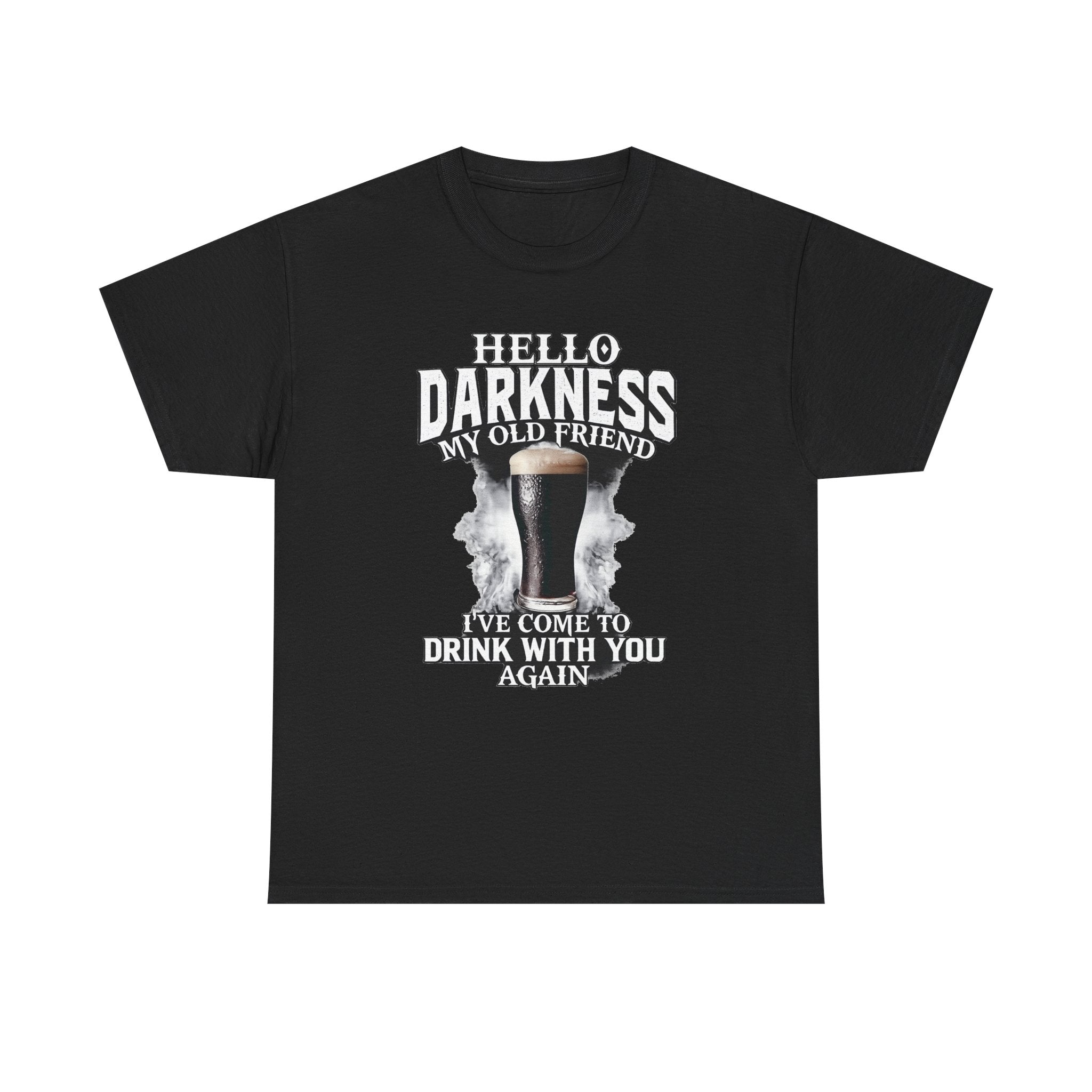 Beer T-Shirt — "Hello Darkness My Old Friend" Pint Graphic Tee