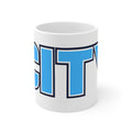 CITY Bold Blue Lettering Ceramic Coffee Mug — 11oz & 15oz