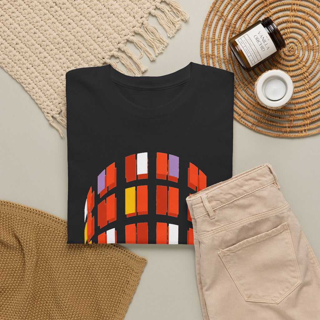Hacienda Arch Graphic Cotton T-Shirt Tee — Retro Sunset Window Illustration