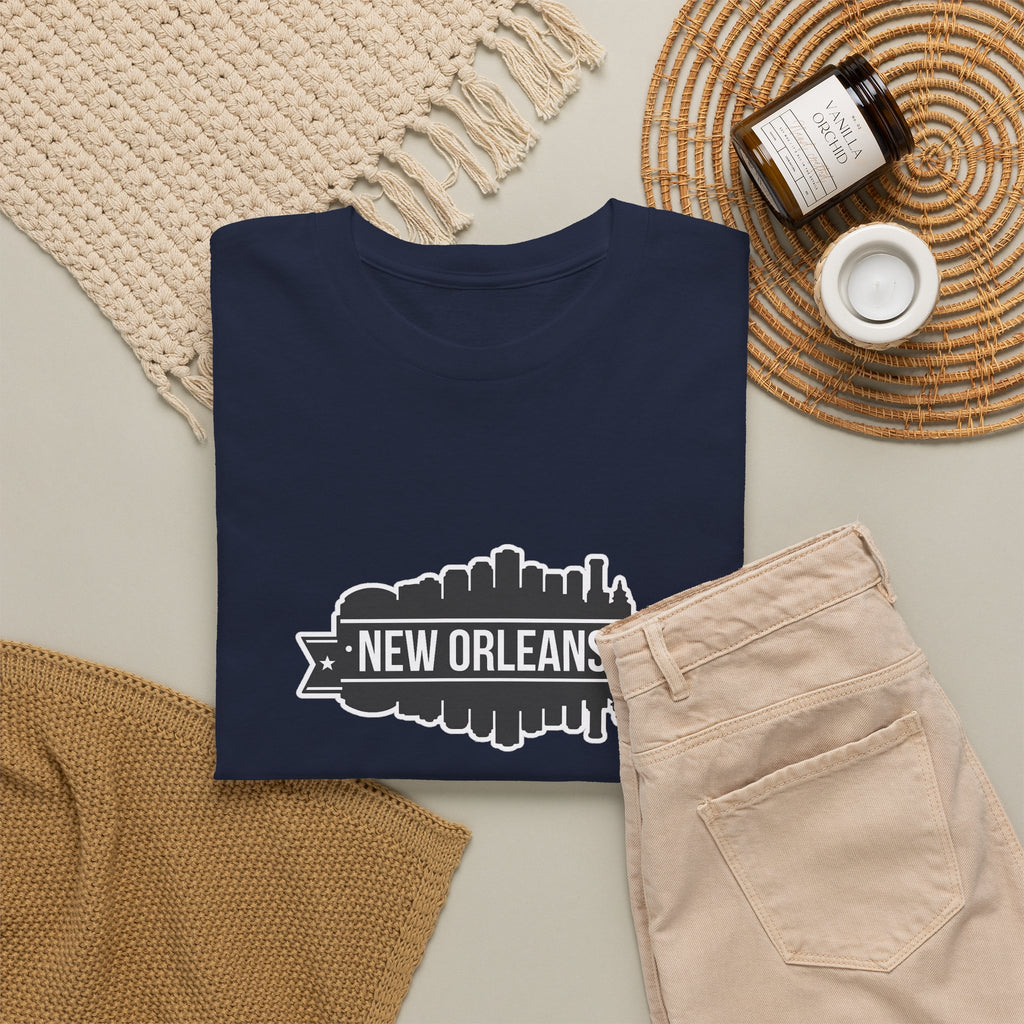 New Orleans Skyline T-Shirt – Retro Badge Cityscape Tee