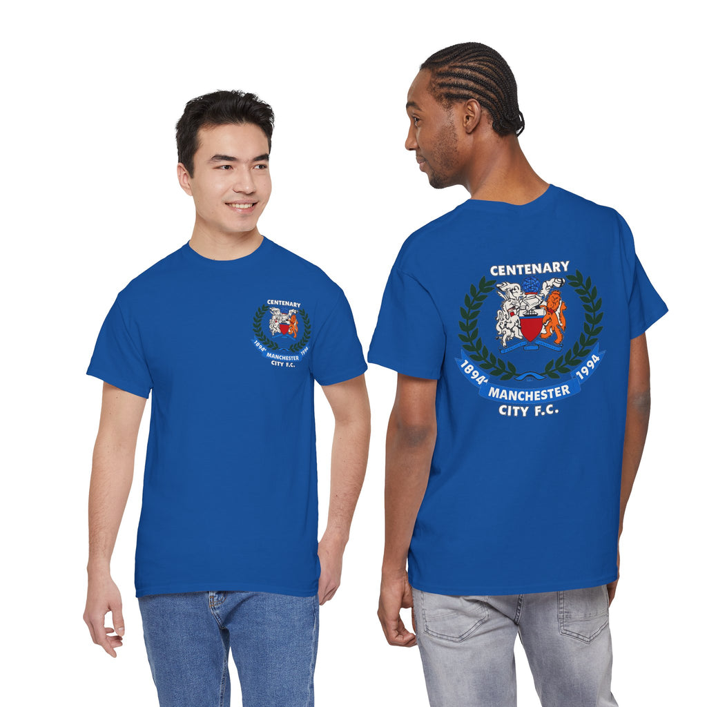 Manchester City F.C. Centenary Crest Tee — 1894–1994 Vintage Football T‑Shirt