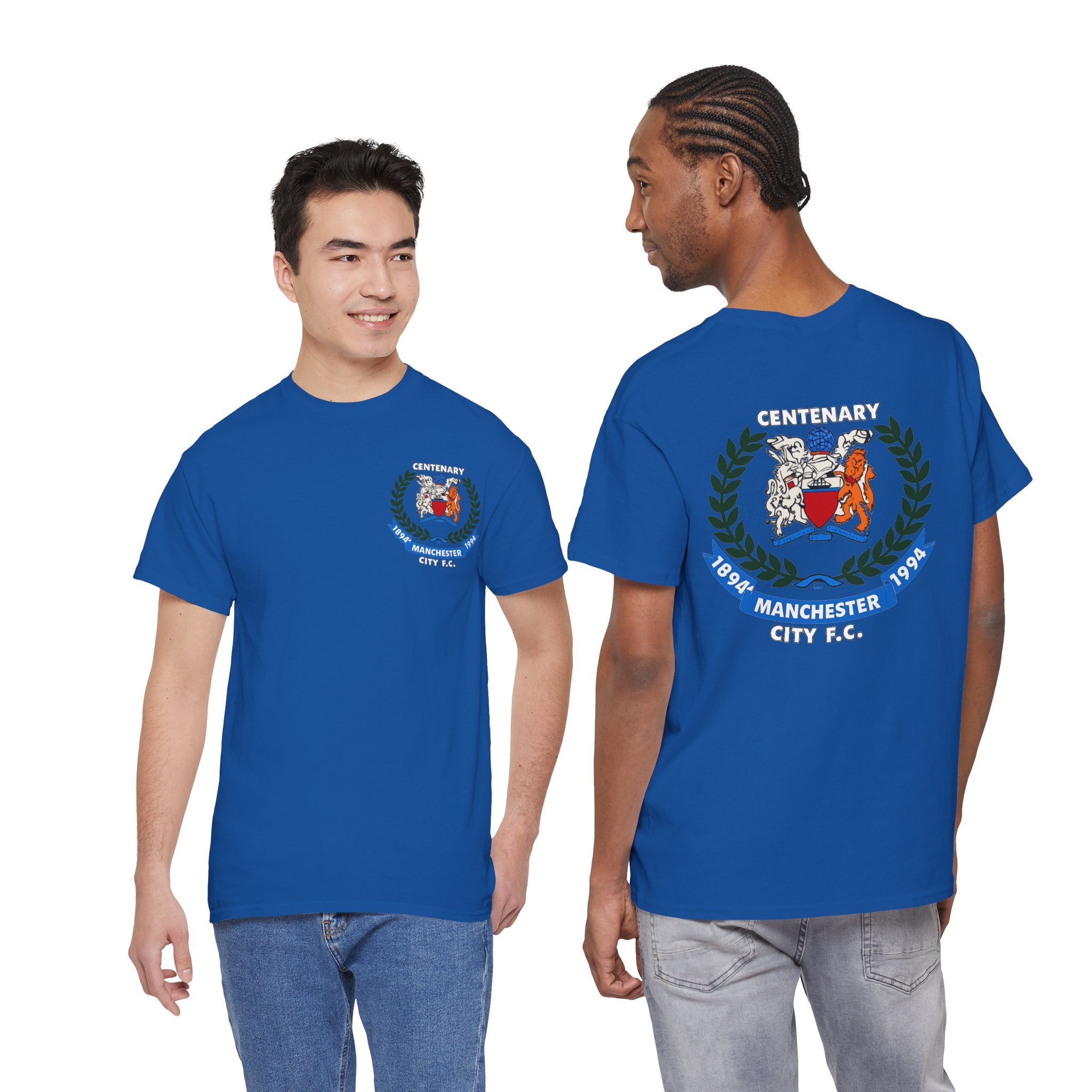 Manchester City F.C. Centenary Crest Tee — 1894–1994 Vintage Football T‑Shirt