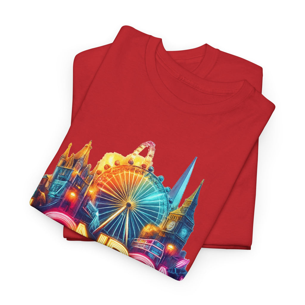 London Skyline Tee — Colorful Neon London Landmark T-Shirt