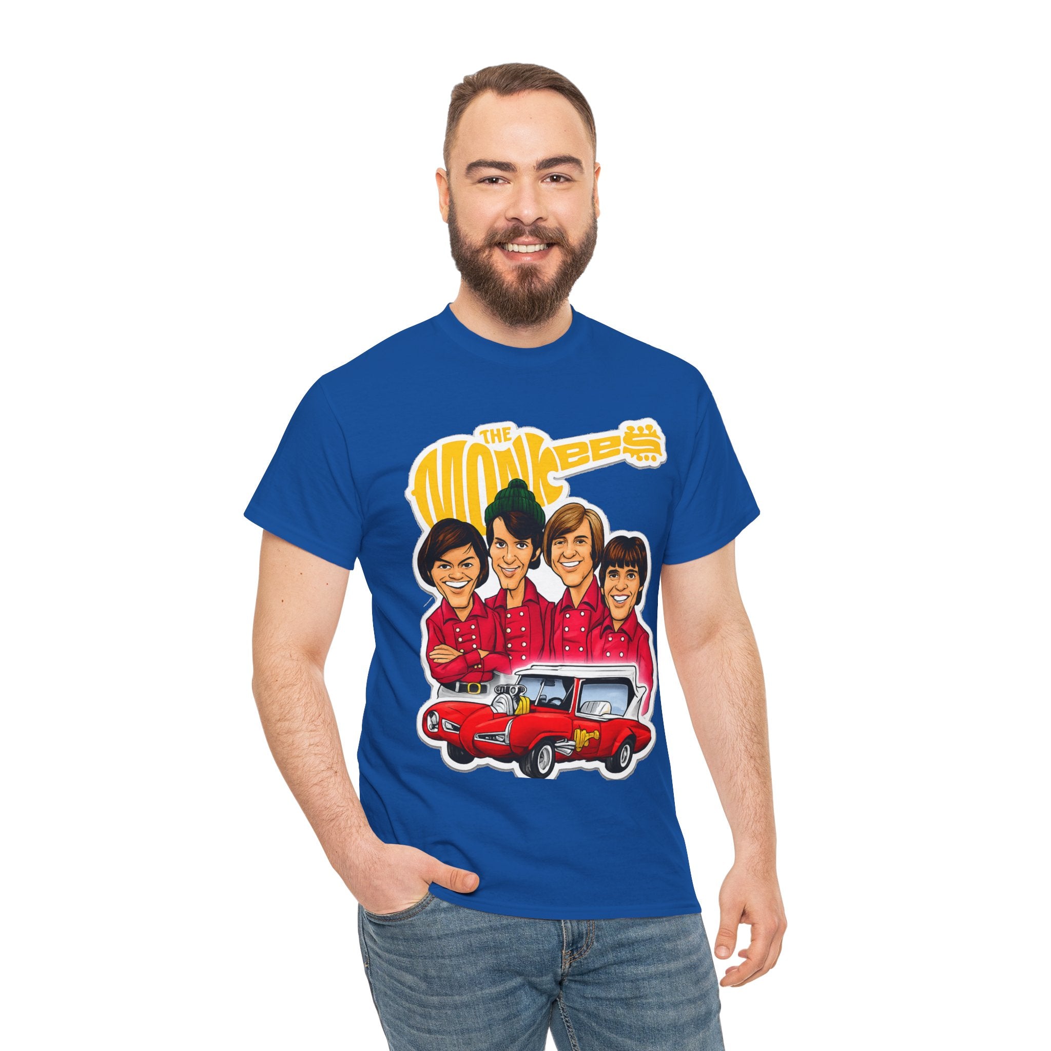 The Monkees Retro Band Tee — Colorful Car Cartoon Graphic