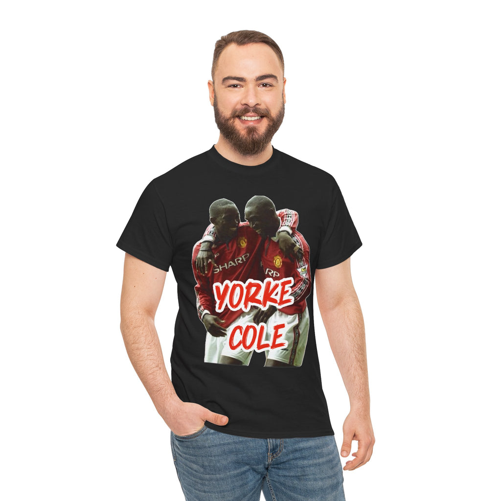 Yorke & Cole Manchester United Soccer Legends Graphic Tee — 'Yorke Cole' Retro Football Shirt