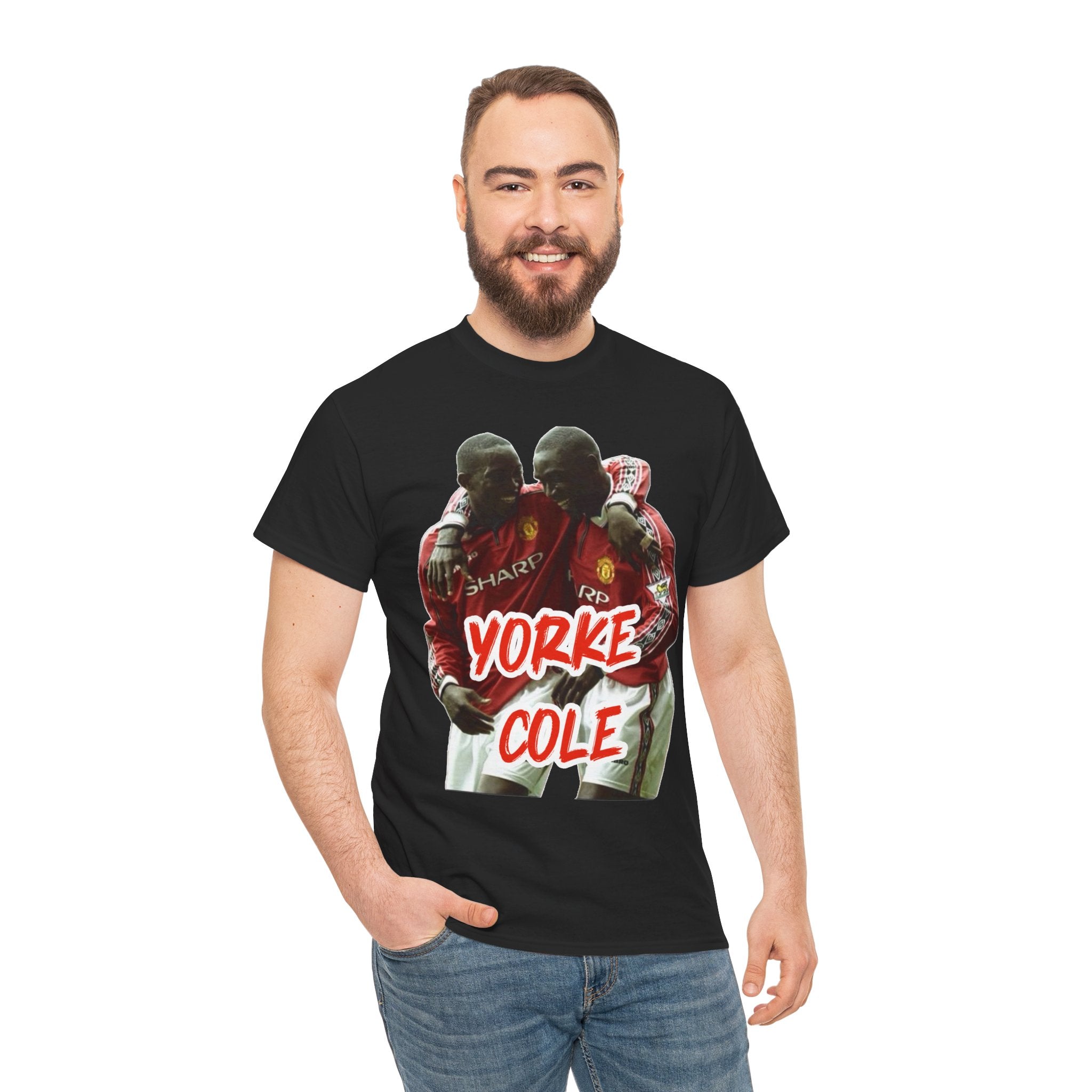 Yorke & Cole Manchester United Soccer Legends Graphic Tee — 'Yorke Cole' Retro Football Shirt