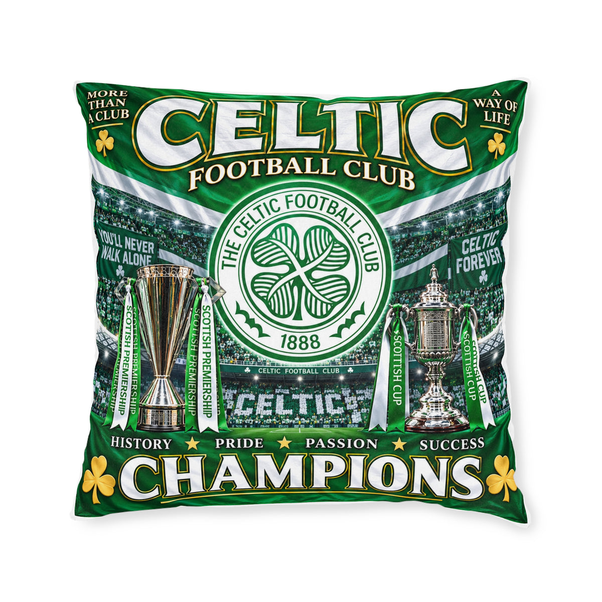 Celtic Football Club Champions Square Pillow