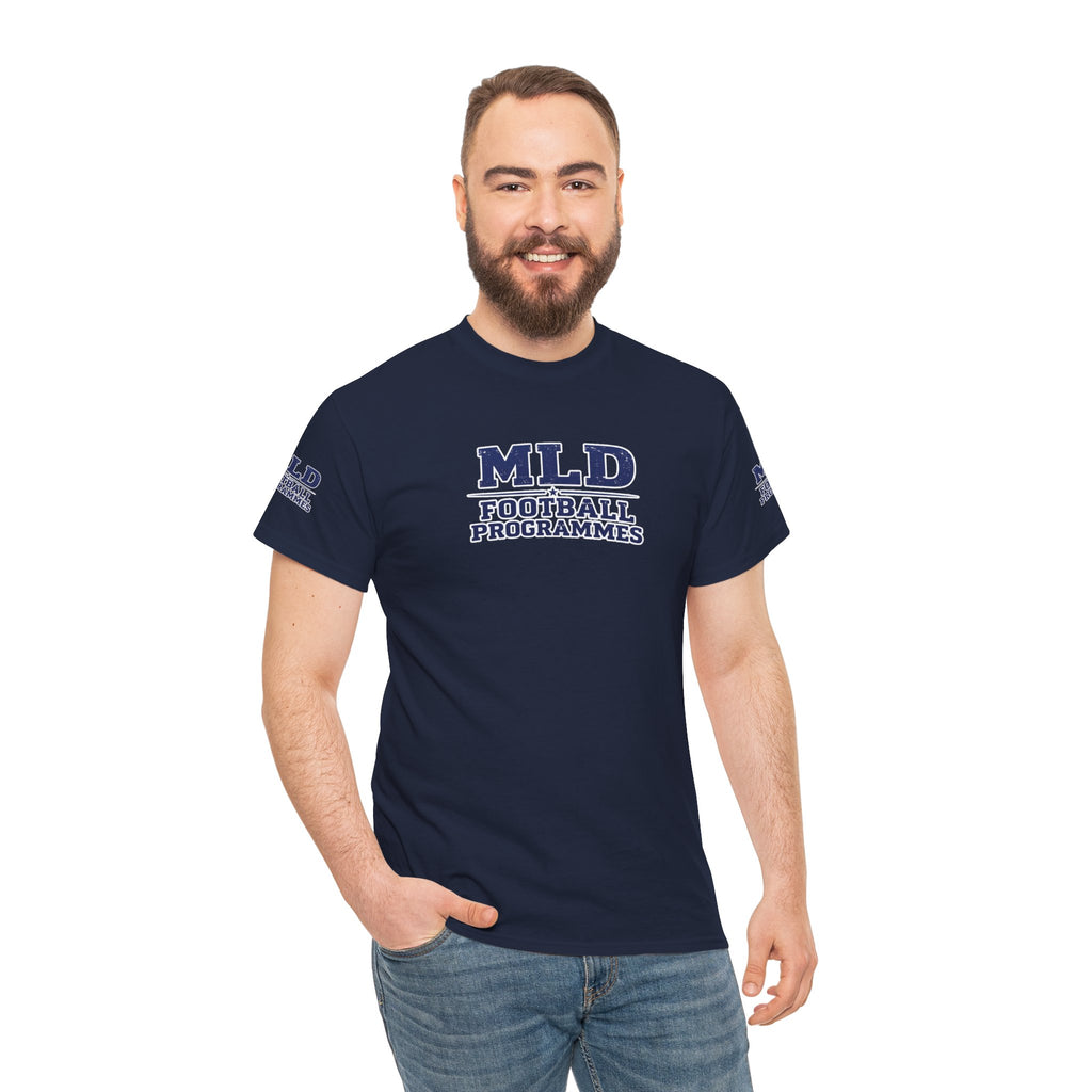 MLD Football Programmes Tee — Vintage Sports Logo Cotton T‑Shirt