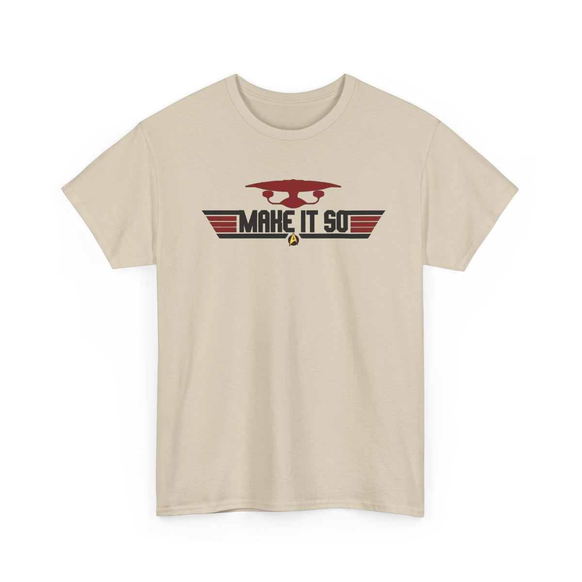"Make It So" Sci‑Fi Graphic Tee — Retro Starship Emblem T-Shirt