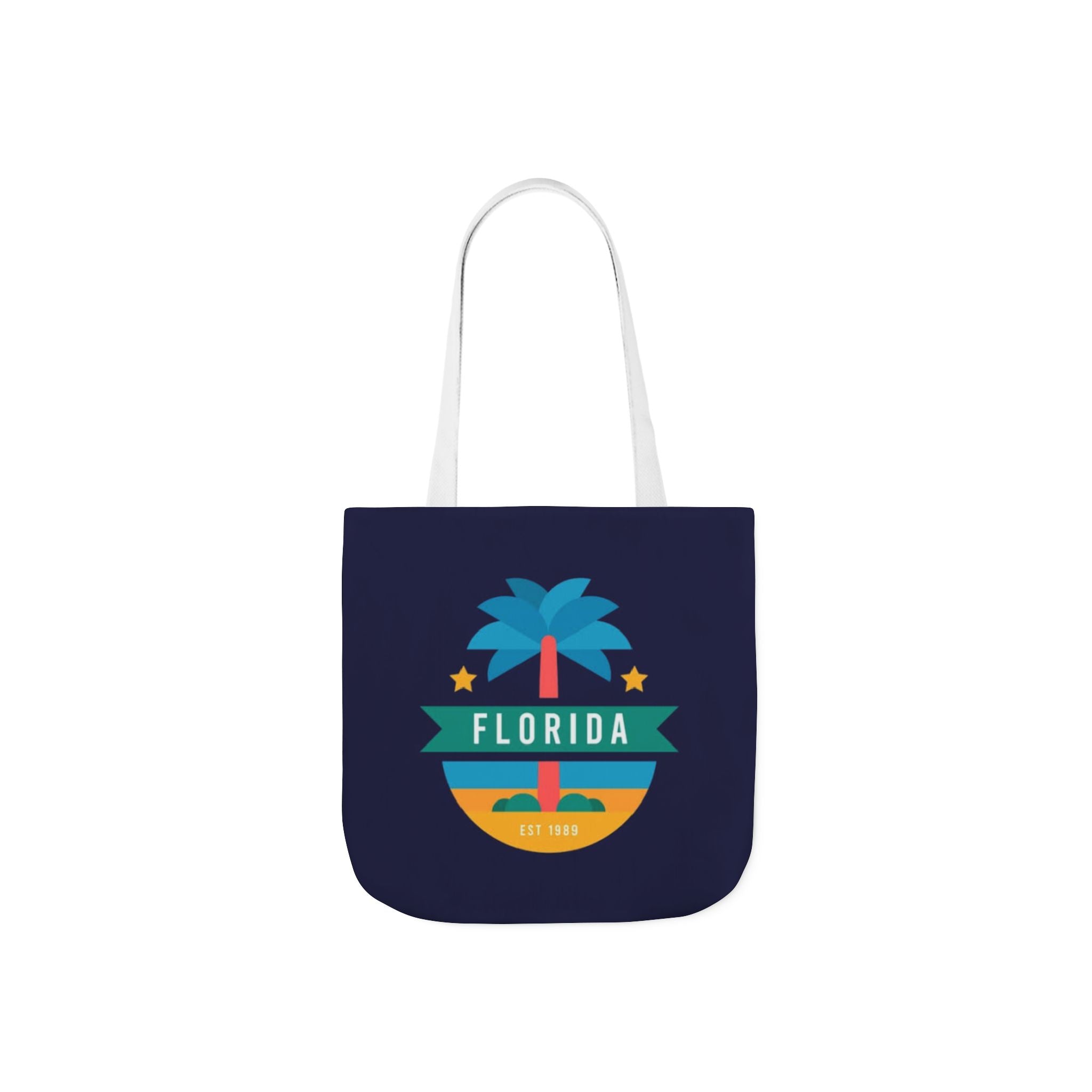 Florida Palm Beach Canvas Tote Bag — Retro Sunshine Travel Tote