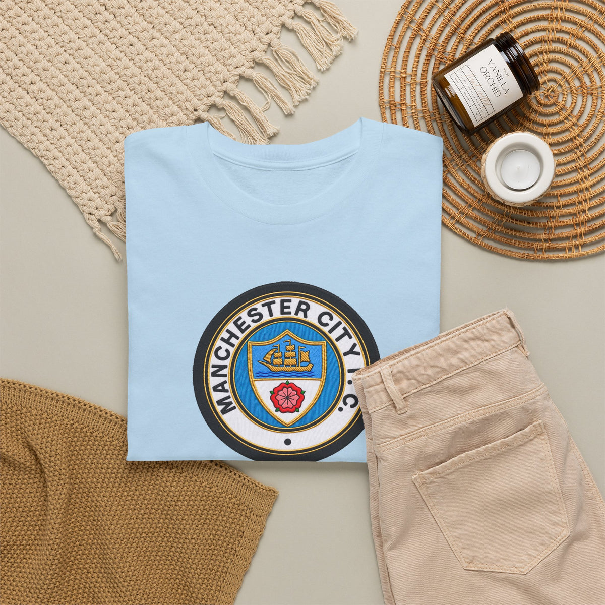 Manchester City inspired Unisex Heavy Cotton Tee
