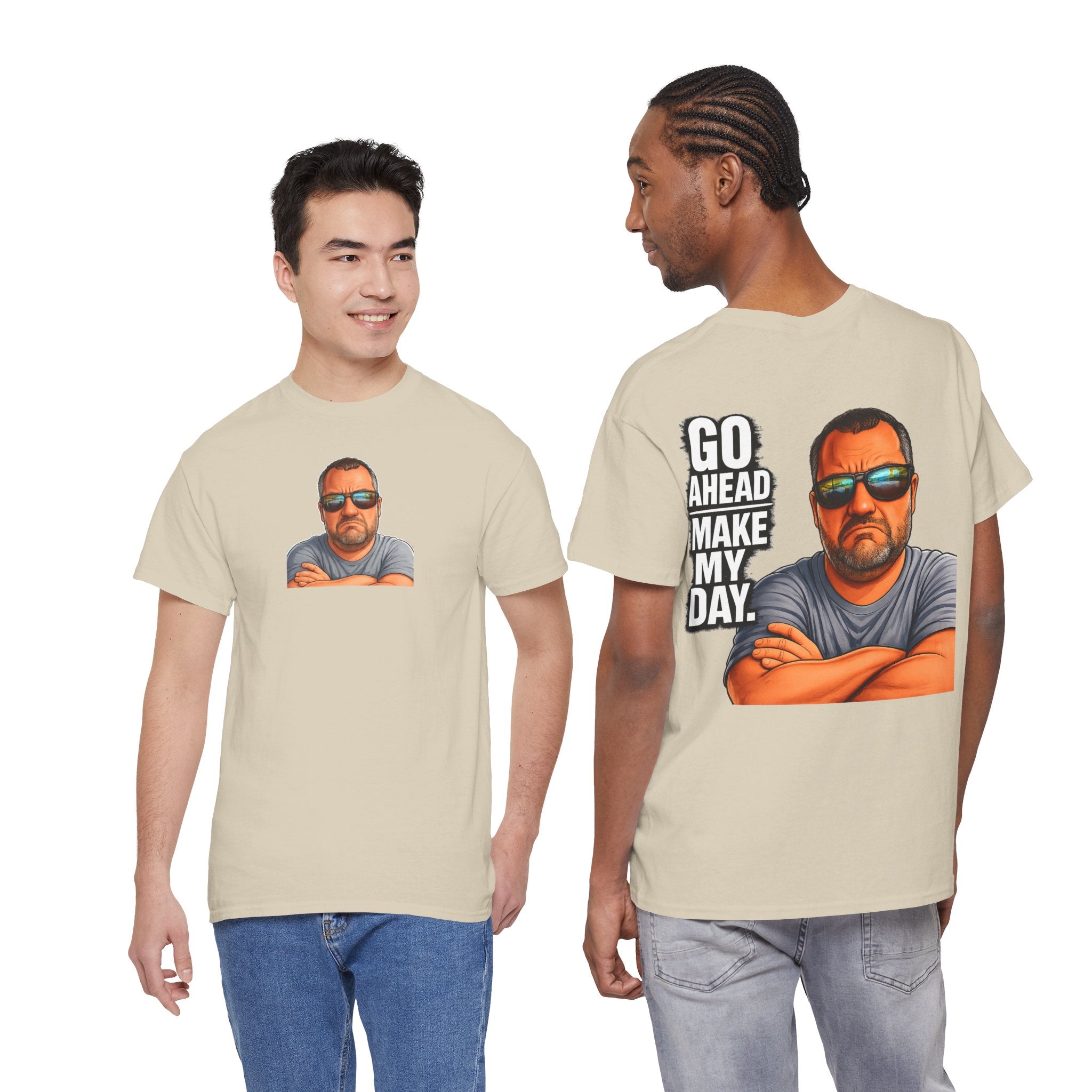 Go Ahead Make My Day T-Shirt — Sunglasses Guy Graphic Tee