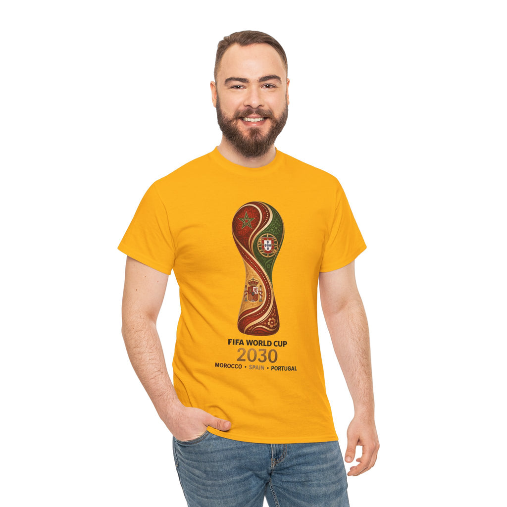 FIFA World Cup 2030 Trophy T-Shirt — Morocco Spain Portugal Official Design