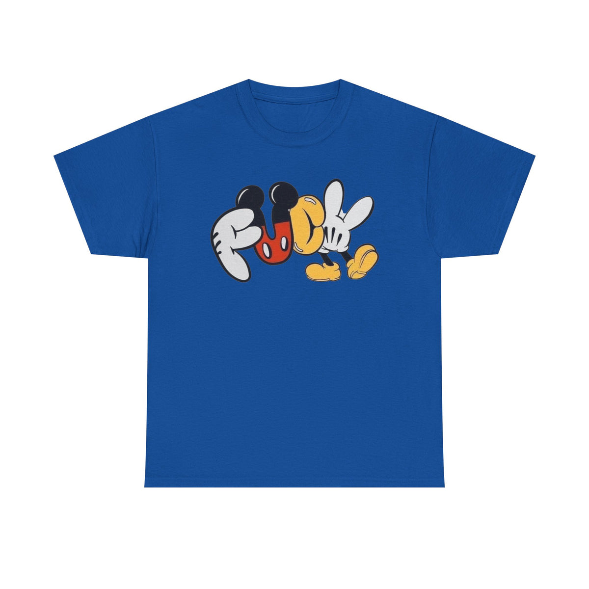 F**K Disney Graphic Tee — Playful Cartoon Hands & Shoes Design