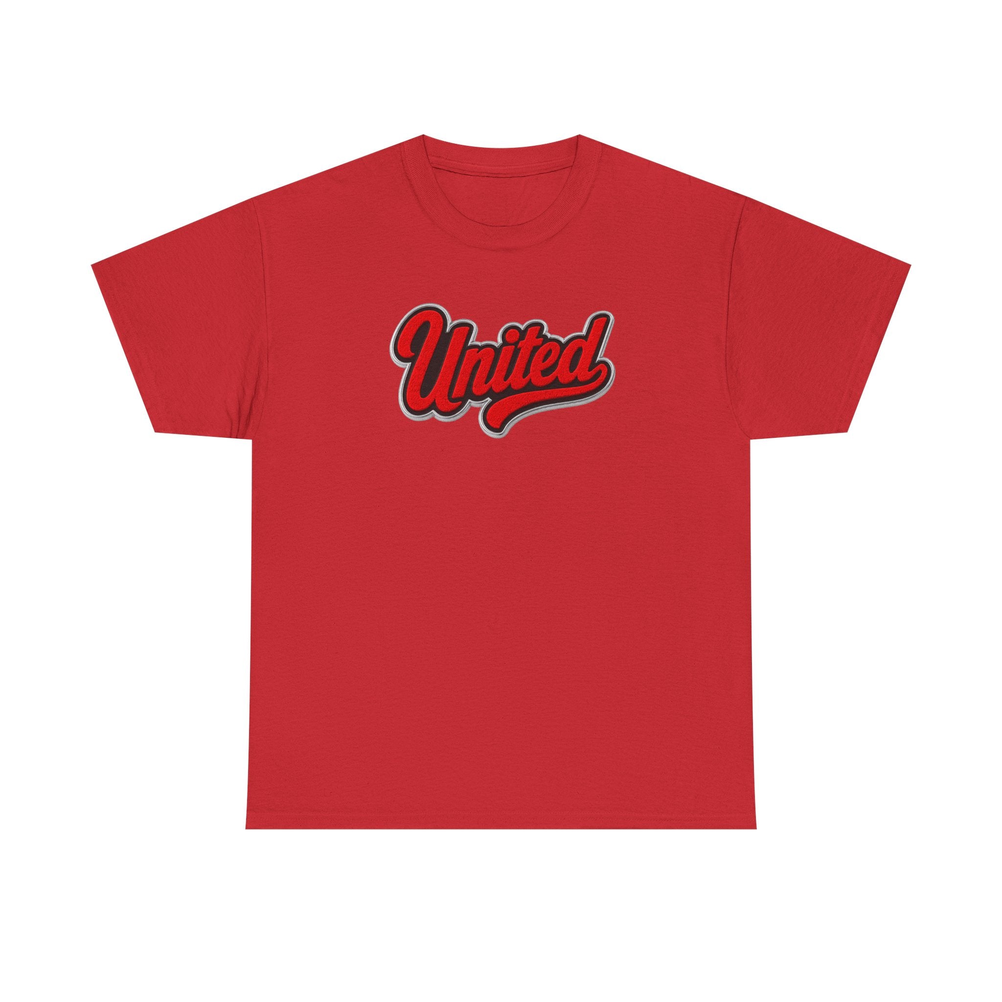 United Retro Script Tee — Vintage Red Logo T‑Shirt