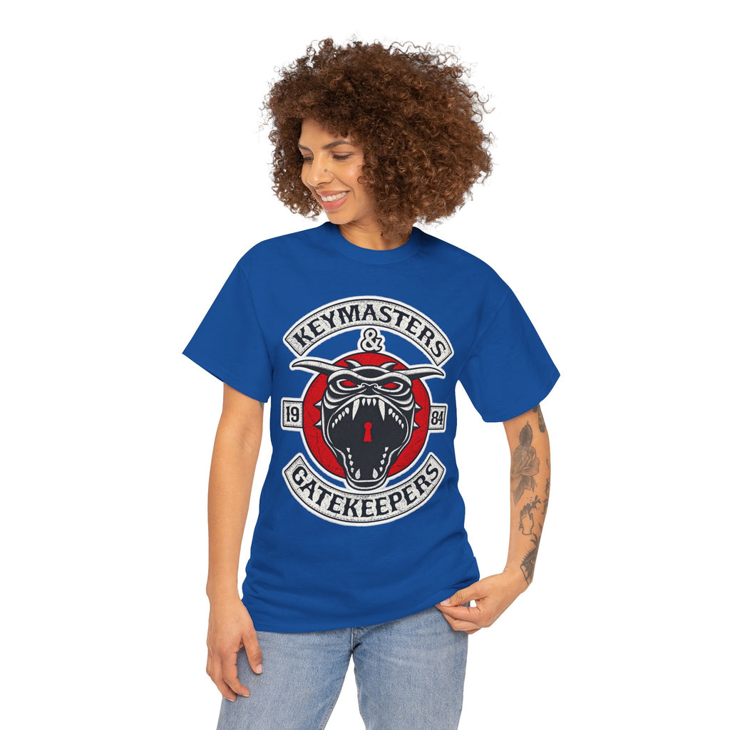 Keymasters & Gatekeepers Tee — Retro Demon Key Emblem Shirt (Since 1984)
