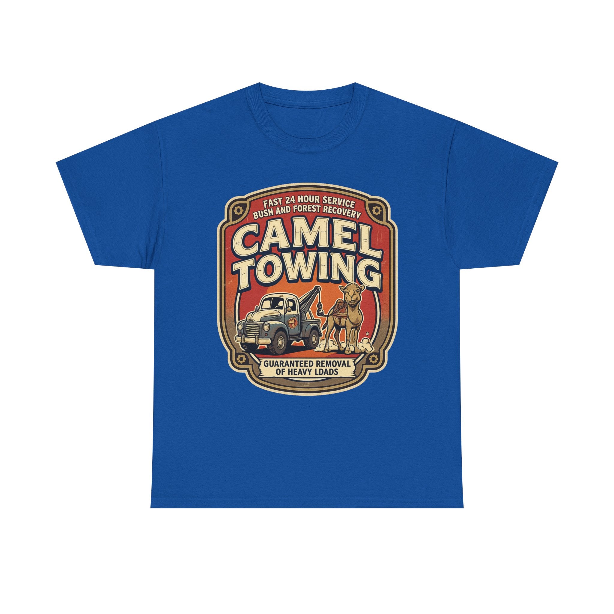 Camel Towing Tee — Vintage Desert Tow Truck Graphic T-Shirt