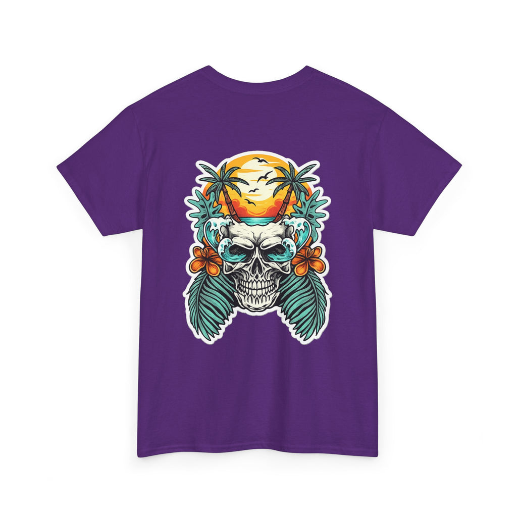 Tropical Skull Tee — Sunset Palm Beach Skull T-Shirt