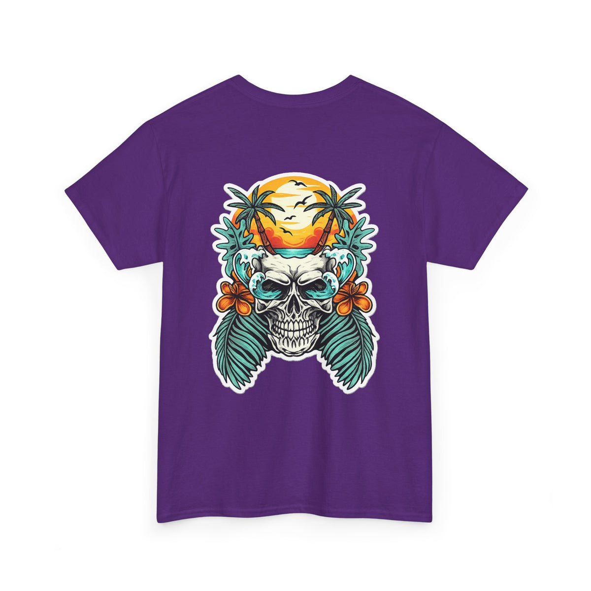 Tropical Skull Tee — Sunset Palm Beach Skull T-Shirt